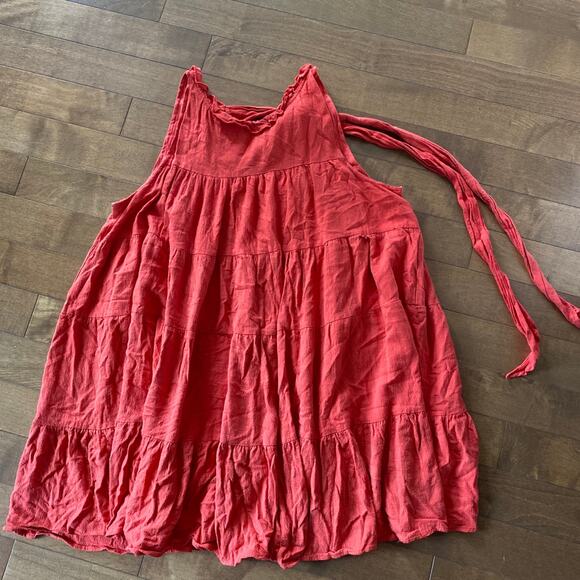 Lulus Tier for It Red Tiered Ruffled Tie-Back Mini Dress size XL - Picture 12 of 12